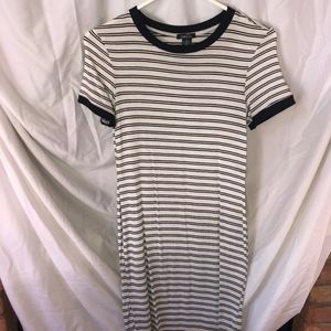 striped fitted t shirt dress